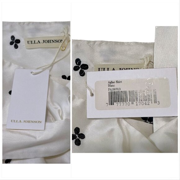 Ulla Johnson Aglae Bow-Detailed Taffeta Midi Skirt, Blanc Sz 4, NWT, $645 MSRP - Picture 6 of 16